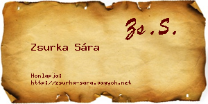 Zsurka Sára névjegykártya