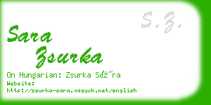 sara zsurka business card